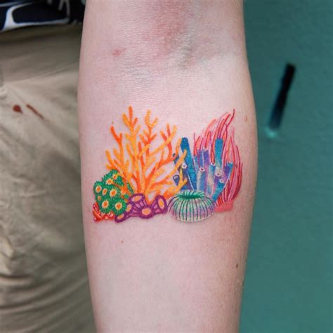 coral tattoo|deep sea coral tattoos.